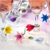 6 buc. Etichete din silicon Flori Marker pentru pahare de vin pentru petrecere, instrumente dedicate pentru recunoașterea paharelor din sticlă pentru pahar de vin (Aleatoriu)