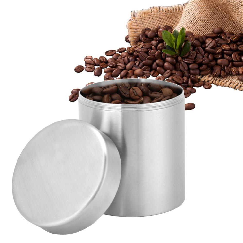 400ml Tea Tin Can Sealed Lid Stainless Steel Tea Tin Tea Coffee Sugar Storage  Kitchen