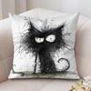 Whimsical Cat Art Cushion Cover Silky Short Plush Invisible Zipper Dustproof Sofa Pillow Case For Home Decor