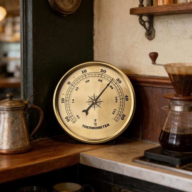 70mm Diameter Round Analog Dials Thermometers Large Number Display Temperature Gauge For Home And Office Decors