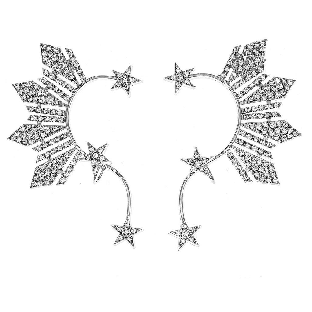 European & American Fashion Elf Ear Cuff with Rhinestone Star Clip – No Piercing Needed
