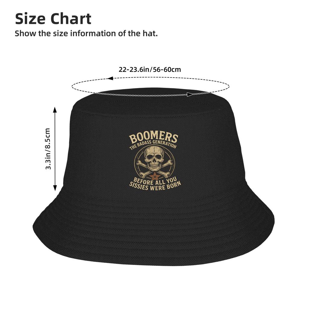 Boomers Die Badass Generation Eimerhut Outdoor Fischerkappen Für Damen Vintage Reise Wanderung Sonnenschutzmützen Atmungsaktive Kappe