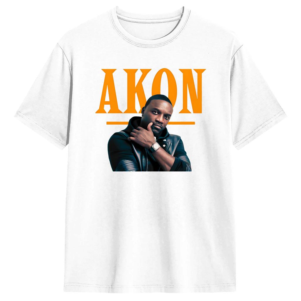 Unisexs Akon T Shirt Tour Pure Cotton Clothing Funny Short Sleeve O Neck Tees Plus Size TShirts