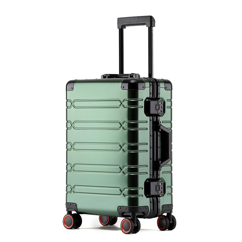 Aluminum-Magnesium Alloy Suitcase with Universal Wheels, 20/24/28-inch