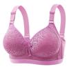 Popular Lace Underwire Bra for Plus Size Middle-Aged Women - Fixed Cup, Four-Row Hook-and-Eye, Thin Cotton Gathering Support.