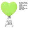 Ponteira de Árvore Coração Verde Ponteira de Árvore Coração de Pelúcia Macia Coração de Amor de Pelúcia com Base de Mola de Metal para Árvores Mini Grandes St. Decoração de Festa de Dia de São Patrício