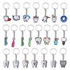 10 Pcs Dental Tooth Shape Model Simulation Keychain  Keyring Cartoon Lovely Girls Kids Gift Pendant Teeth Key Chain