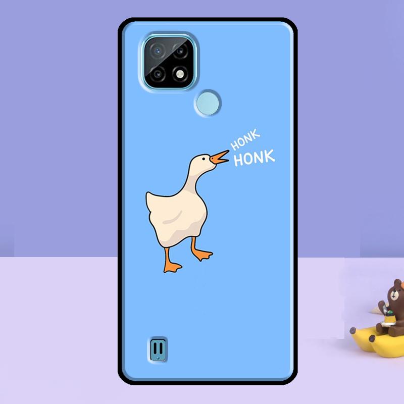 Funny Cartoon Duck Case For Realme 13 10 11 12 14 Pro Plus C75 C67 C61 C55 C53 C51 C35 C21Y C25S GT 7 Pro 6 6T