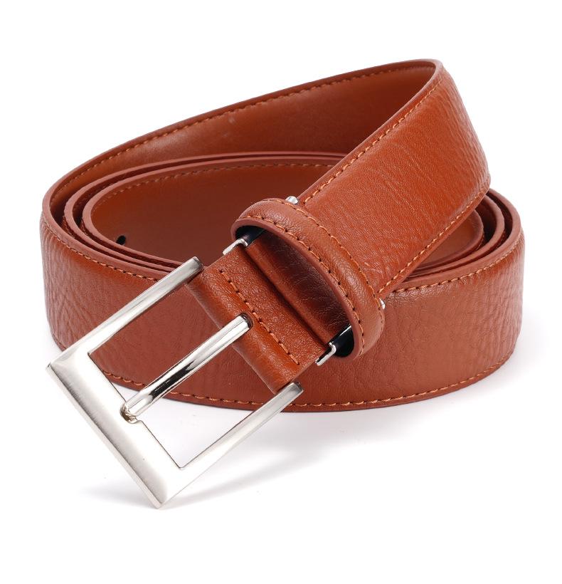 New Men s Casual Lychee Pattern PU Leather Belt with Alloy Pin Buckle
