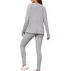 Casual O-neck Two Piece Set Women Outfits Autumn Winter Fashion Solid Knitted Long Sleeve Sweater Elegant Loose Pants Suit