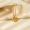 European and American Inlaid Colored Diamonds, Stars, Moon, Sun Pendant, Necklace, 18K Gold-plated Stainless Steel High-end Jewelry