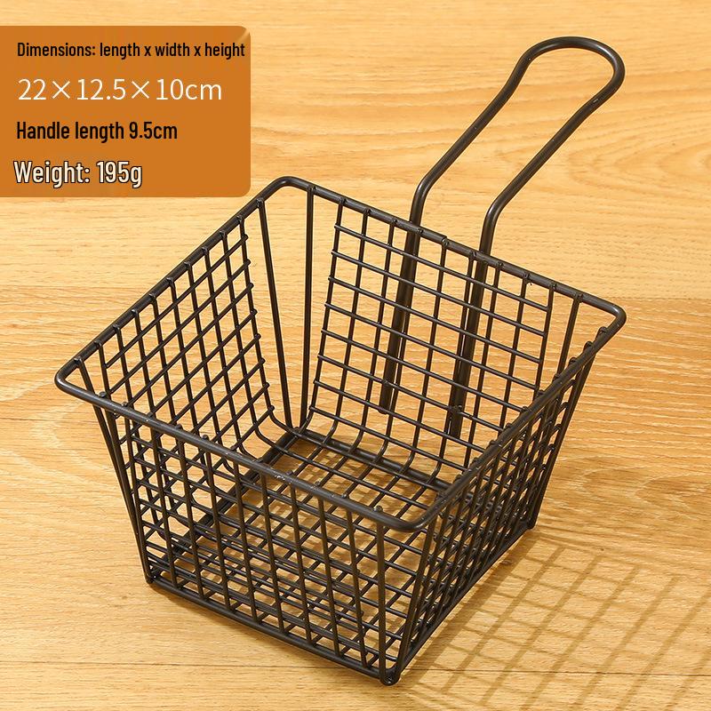 Retro Wrought Iron Snack Basket - French Fry & Fried Chicken Plate for Milk Tea Shops, KTV Bars