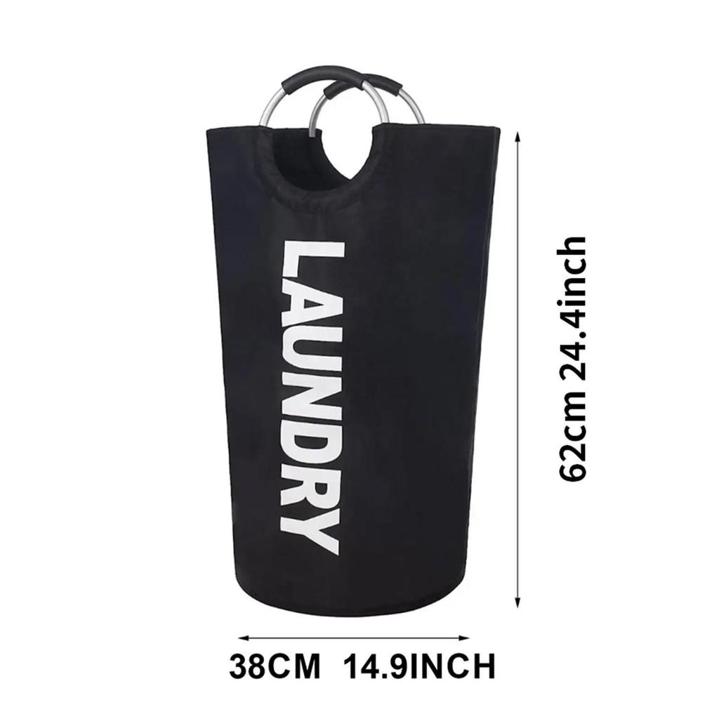 Foldable Large Oxford Cloth Laundry Basket - Washable, Portable, with Aluminum Handles