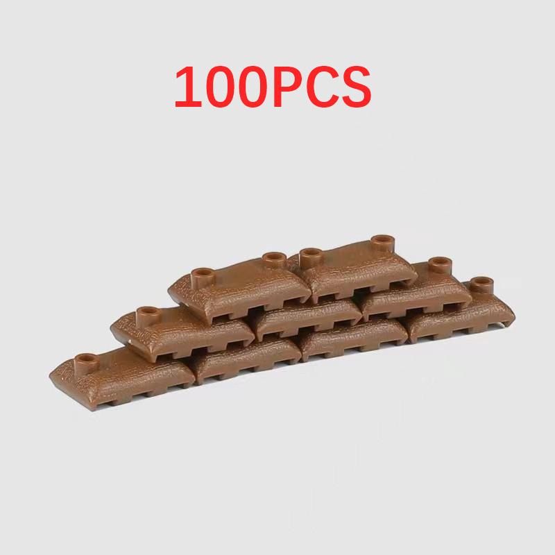 50/100PCS Military Sandbag DIY Army Scene Parts Compatible WW2 Soldiers Figures Weapon Building Blocks Toys for Children