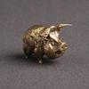 Brass Retro Twelve Zodiac Pig Living Room Decoration Simulation Mini Ornament Solid Wild Boar Personalized Car Keychain Pendant