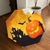 1 Stück Halloween Kürbis Automatischer Öffnungs-/Schließschirm, Faltbarer Kompakter Schirm mit Leichtem Design für Damen/Herren yy251011096