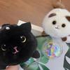 Adorável Brinquedo de Pelúcia de Gato com Rabo Abanando, Pingente de Chaveiro Animal de Desenho Animado Gato Chaveiro de Corrente Feminino da Moda Presente