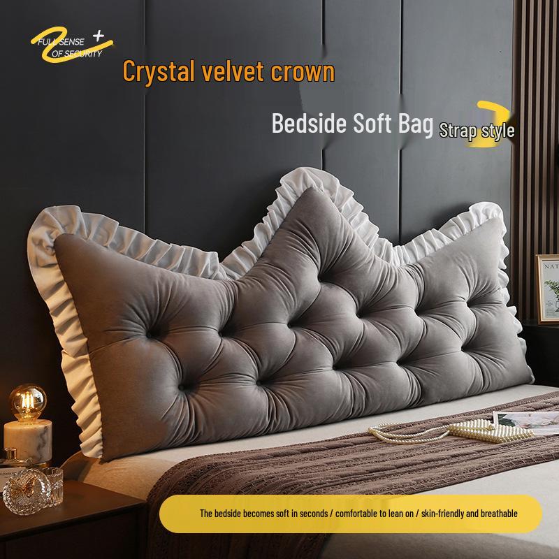 

2025 Европейский принцессный стиль диван изголовье подушка поясничная поддержка татами подушка 150x60x16cm (With Straps)