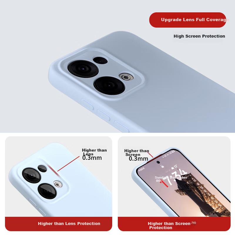 OPPOReno13 Phone Case, OPPOReno13 Premium Liquid Silicone Soft, Full Protection, Shockproof,n, Solid Color Simple Outer, Cloud Blue Color