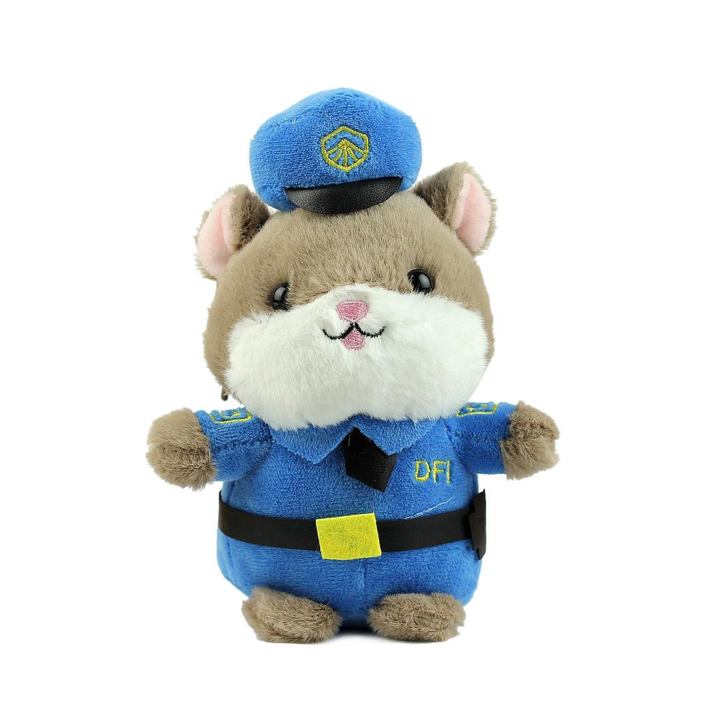 Cute Police Hamster Plush Keychain Kids Gift For Bag Decor