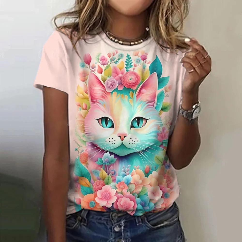 2024 Women s New T-shirt Round Neck Fashion Short Sleeve Summer Vintage Clothing Loose Casual Short Sleeve Top Women s T-shirt S