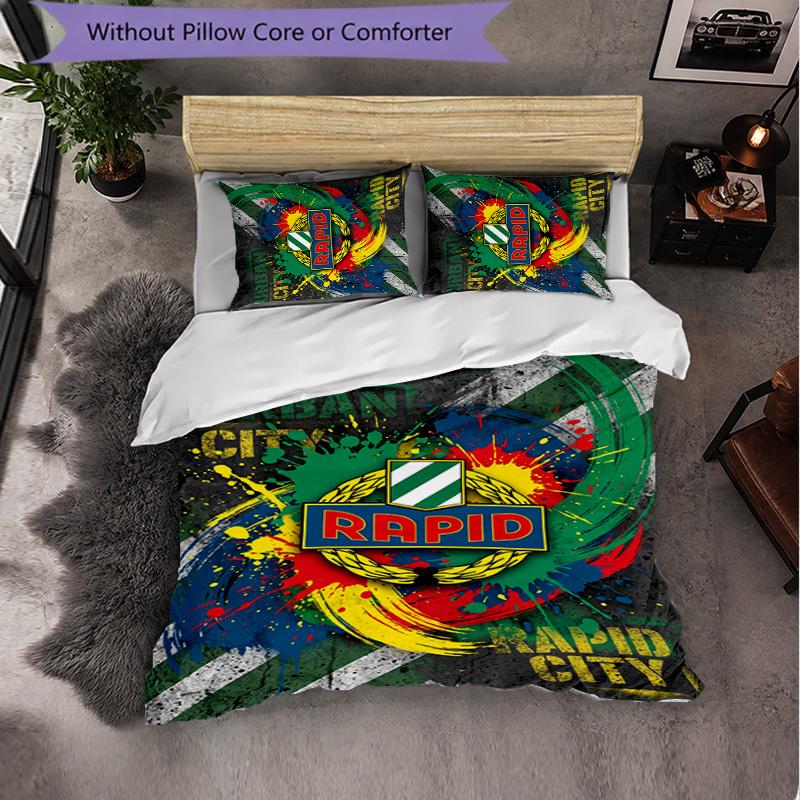 Rapid Wien FC Themed Bedding 3Pcs Duvet Cover Set Decorative Bed Linen For Teen Room Home Decoration