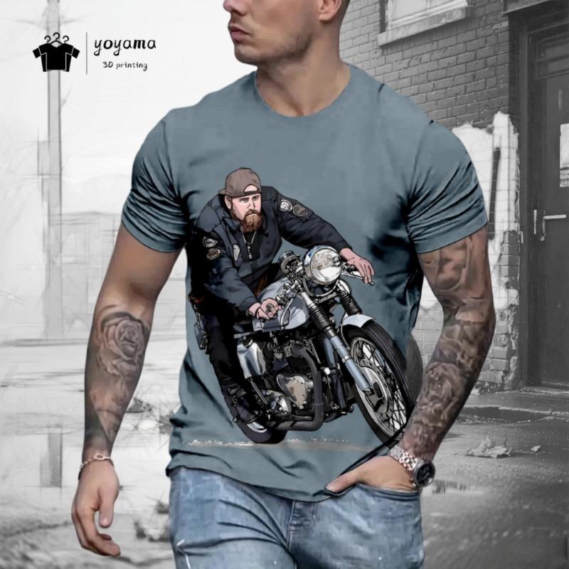 Street Men's T-Shirt Summer Trend Breathable Men's Top Fashion Style 3D Print Men Short Sleeved Tee Retro Casual Men's Clothing