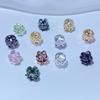 14K Gold-Plated Clover Zircon Spacer Bead Pendant for DIY Jewelry