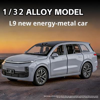 1:32 Li L9 New Energy Luxus-SUV Simulations-Legierungs-Auto-Modell Spielzeug Jungen Sammlerstück Ornament Auto Rückzieher Schreibtischdekoration