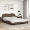VidaXL Bed Frames with Headboard, Upholstered Bed with Cushion, Double Bed, Adult Bedroom Bed, Modern, Brown 160x200 Cm 3208105