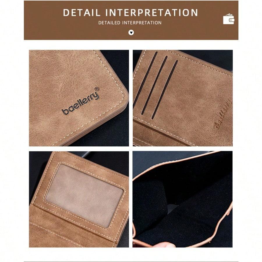 Men's Casual Large Capacity Short Frosted Wallet