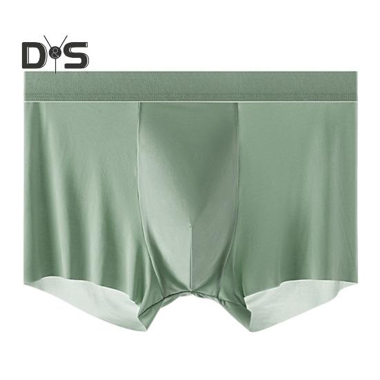 

Мужские трусы-боксеры из ледяного шелка со средней посадкой и широким поясом, ультратонкие шорты из ледяного шелка, нижнее белье, однотонные U-выпуклые трусики 2XL зелёный