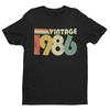 Vintage 1986 40th Birthday T Shirt Retro Born 1986 Tee Unisex S-6XL