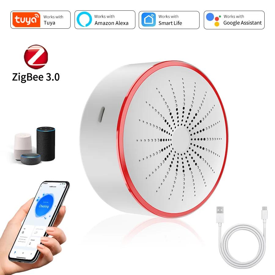 Tuya Wifi Zigbee Smart Siren Alarm For Home Security Sound And Light Alarm Sensor Smart Life APP Control Alexa Google Assistant