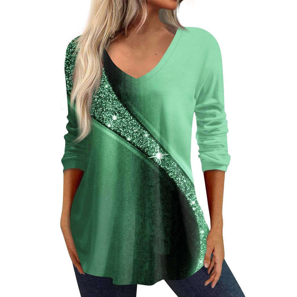 3/4 Sleeve Shirts For Women Retro Print Graphic Tees Blouses Casual Plus Size Basic Tops Pullover