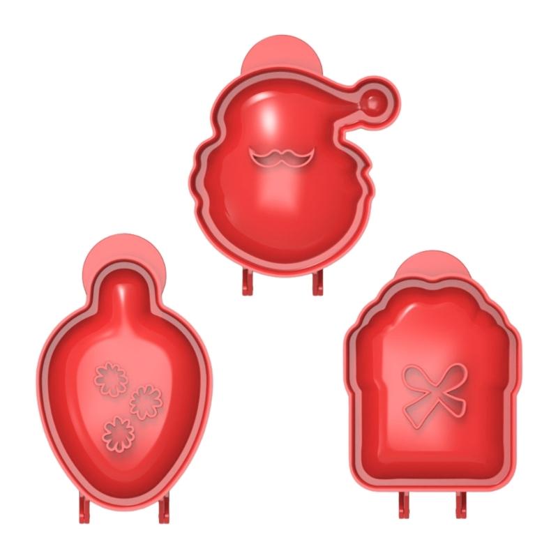Set of 3 Santa Shape Apples Pie and Pastries Mold ABS Christmas Dough Press Pocket Pie Mold Kitchen Baking Accessories 1