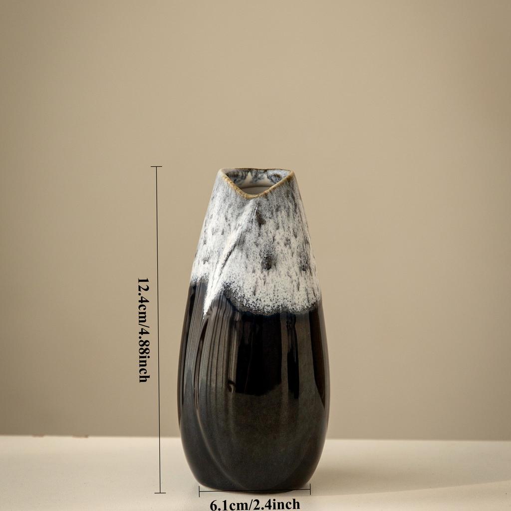 Japansk Stil Keramikugn Glaserad Retro Vas Handgjord Blomsterarrangemang Dekoration Vardagsrum Entré Vas