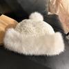 Thick Plush Plush Winter Hat Ear Covering Faux Fur Hats Gifts Basin Hats  Women