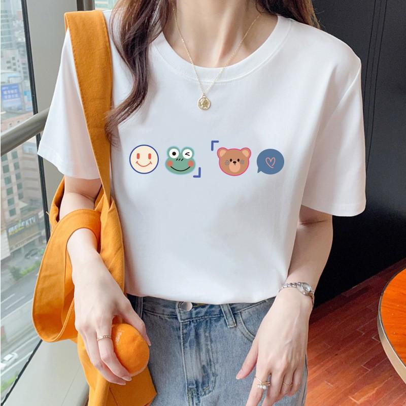 VEZFAA Damenmode Casual Sommer Frühling Kurzarm O-Ausschnitt Blusen & Hemden