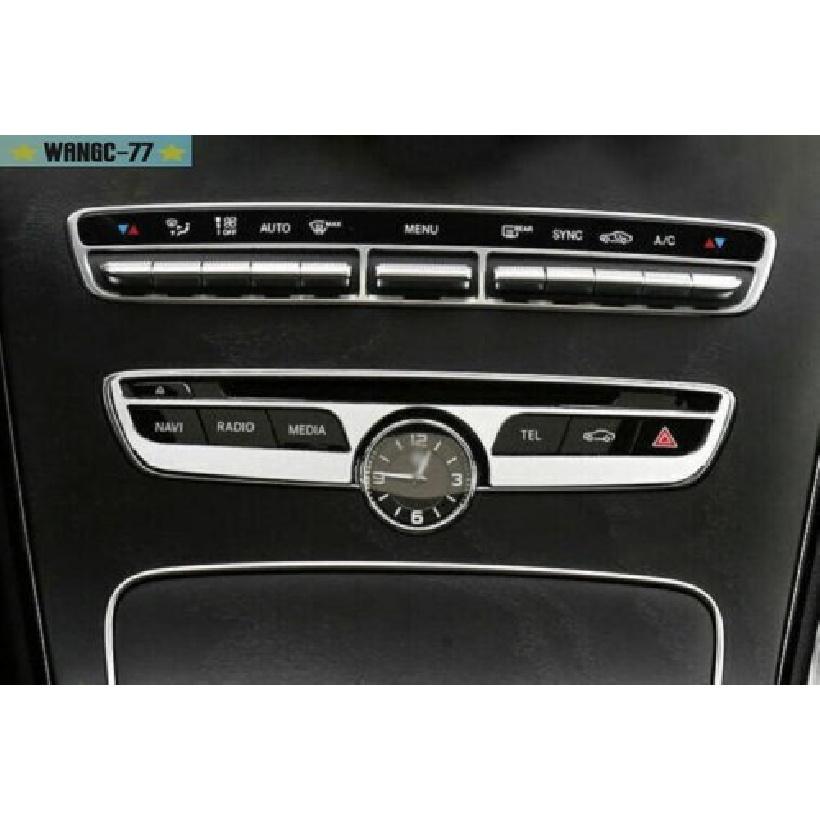For Benz C-Class Control Frame Trim Console AC Button Steel Silver 2015-2018 New