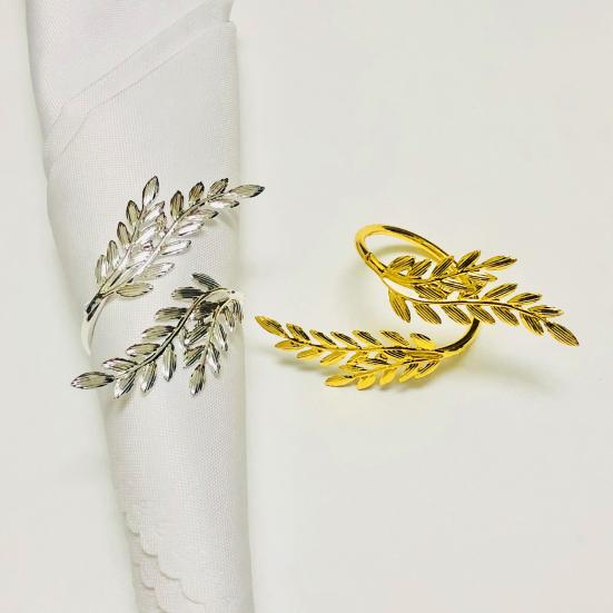 12 Pcs Wheat Head Napkin Rings Reusable Metal Napkin Holders Decorative Napkin Rings for Home Hotel Dining Table Parties Decor