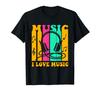 Music Lover Colorful Musical Notes Headphones Beats Bass T-Shirt