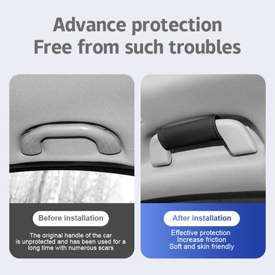 Interior Door Handle Protection Sleeve Door Handle Glove Leather Upholstery Car Armrest Top Handle Protection Sleeve