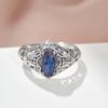 1Pc Vintage Geometric Shiny Zircon Ladies Ring Fashion Blue Zircon Jewelry Engagement Ring For Brides Wedding Ring Party Gifts