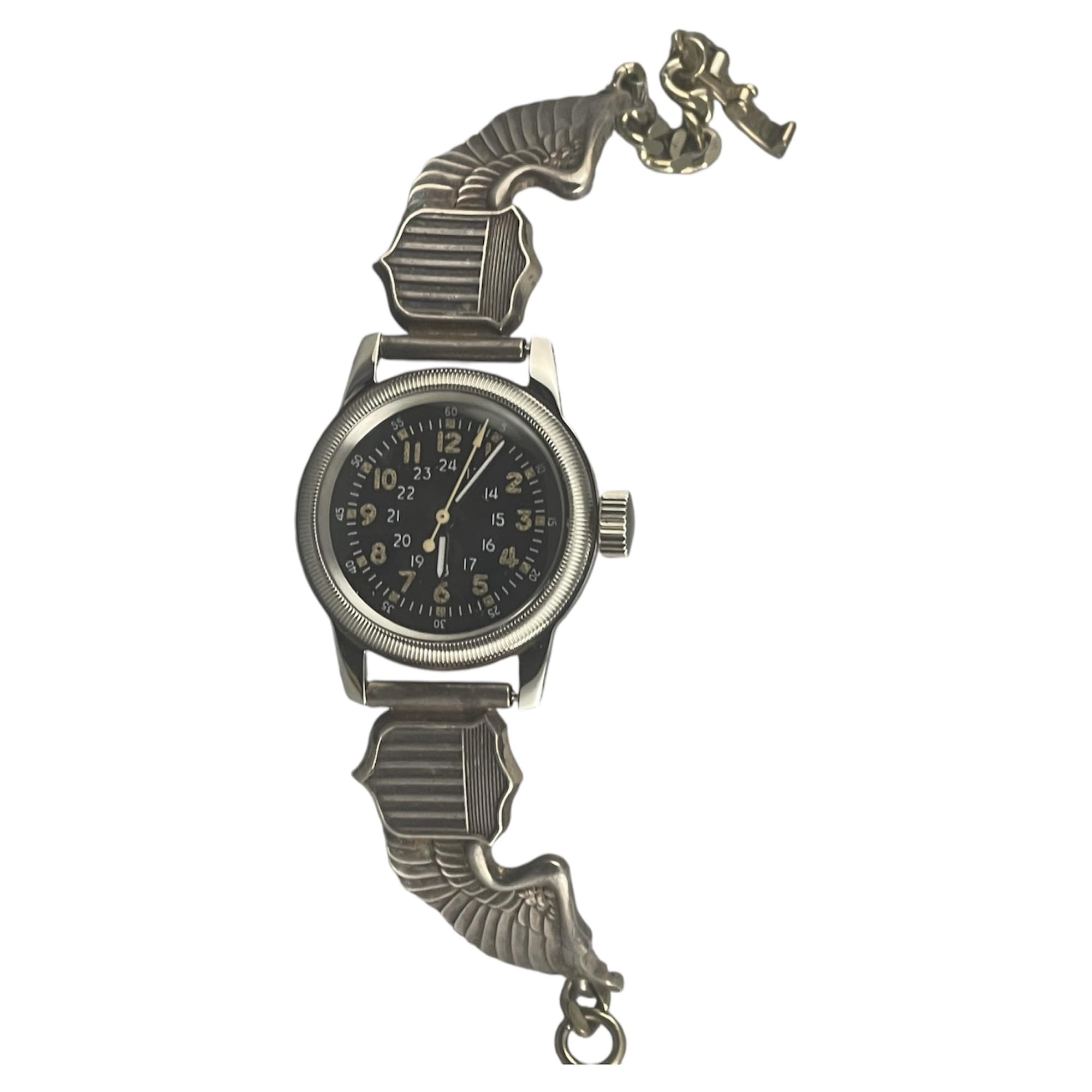 

M.R.M.W. Men s Military Watch, Type A-17 Vintage 925 Silver Pilot Wing