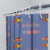 Blue Ocean Pattern Kids Cartoon Shower Curtain Creative Design For Bathroom Decoration 3D Printing Waterproof Fabric With Rings