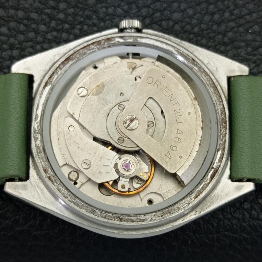 VINTAGE ORIENT AUTOMATIC 46941 JAPAN MENS GREEN COLOR DIAL WATCH a701806-5 R207-a701806