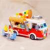 LOZ 1739 Dream Parc de distracții Camion cu mâncare Pizza Mașină Vehicul Model 3D DIY Mini Blocuri Cărămizi Jucărie de construcție pentru copii Cadou fără cutie