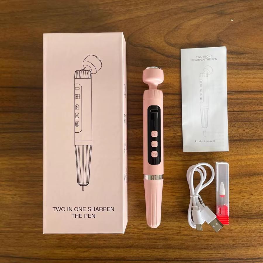 

Перезаряжаемая электрическая машинка для маникюра 2 в 1 Портативная с УФ-лампой Светодиодная лампа для ногтей, Электрическая пилка для ногтей с УФ-лампой для ногтей розовый