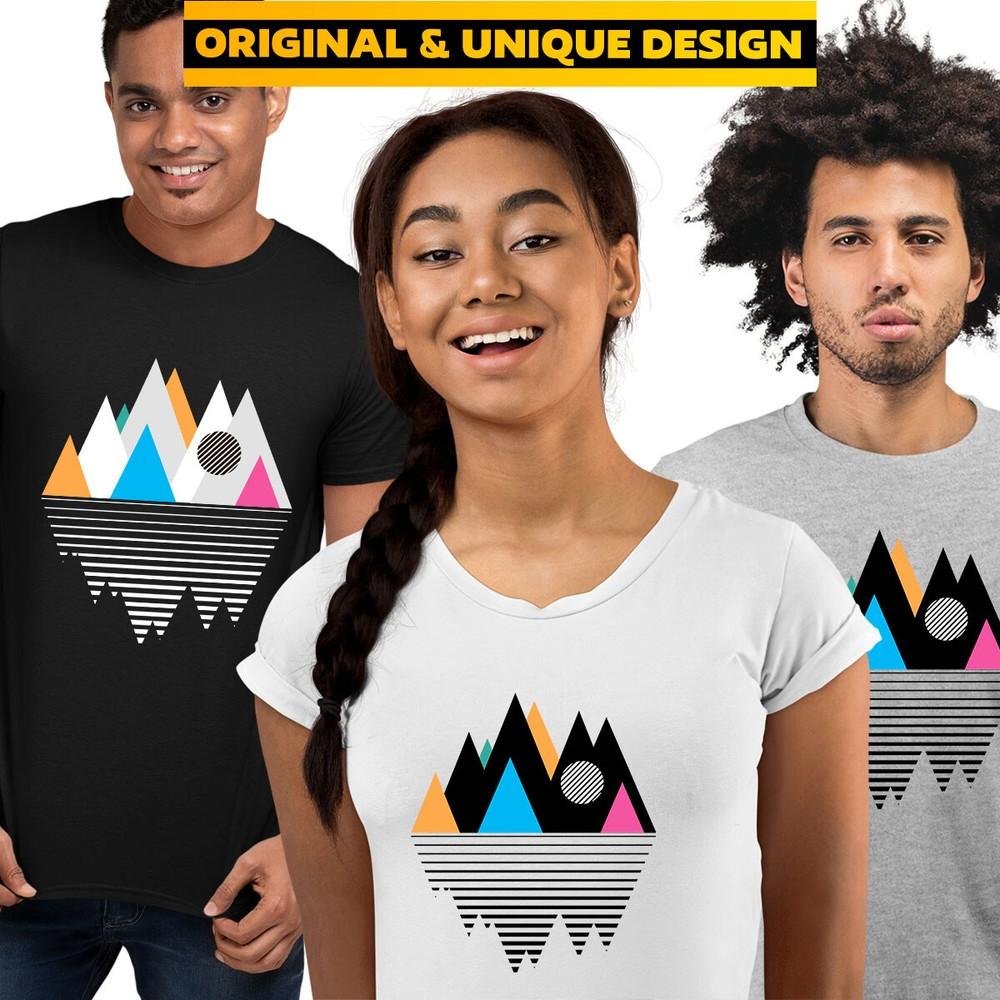Mountain Geometry Minimal Design Tshirt Composition Birthday Gift Funny Male
